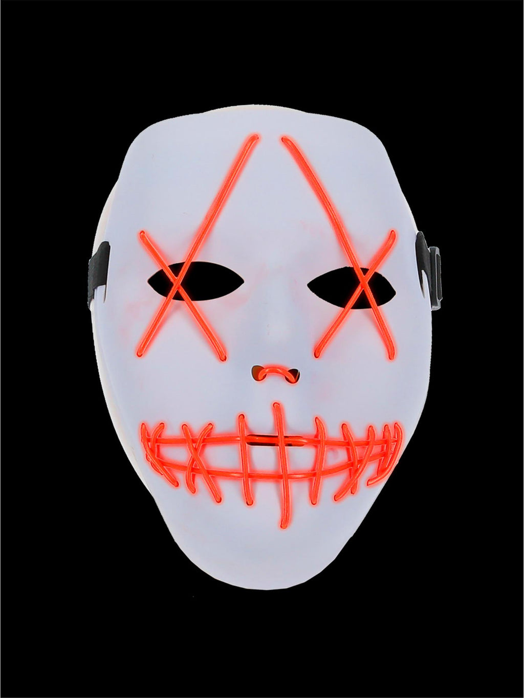 Smiffys Stitch Face Mask, Neon Pink Light Up - 52362