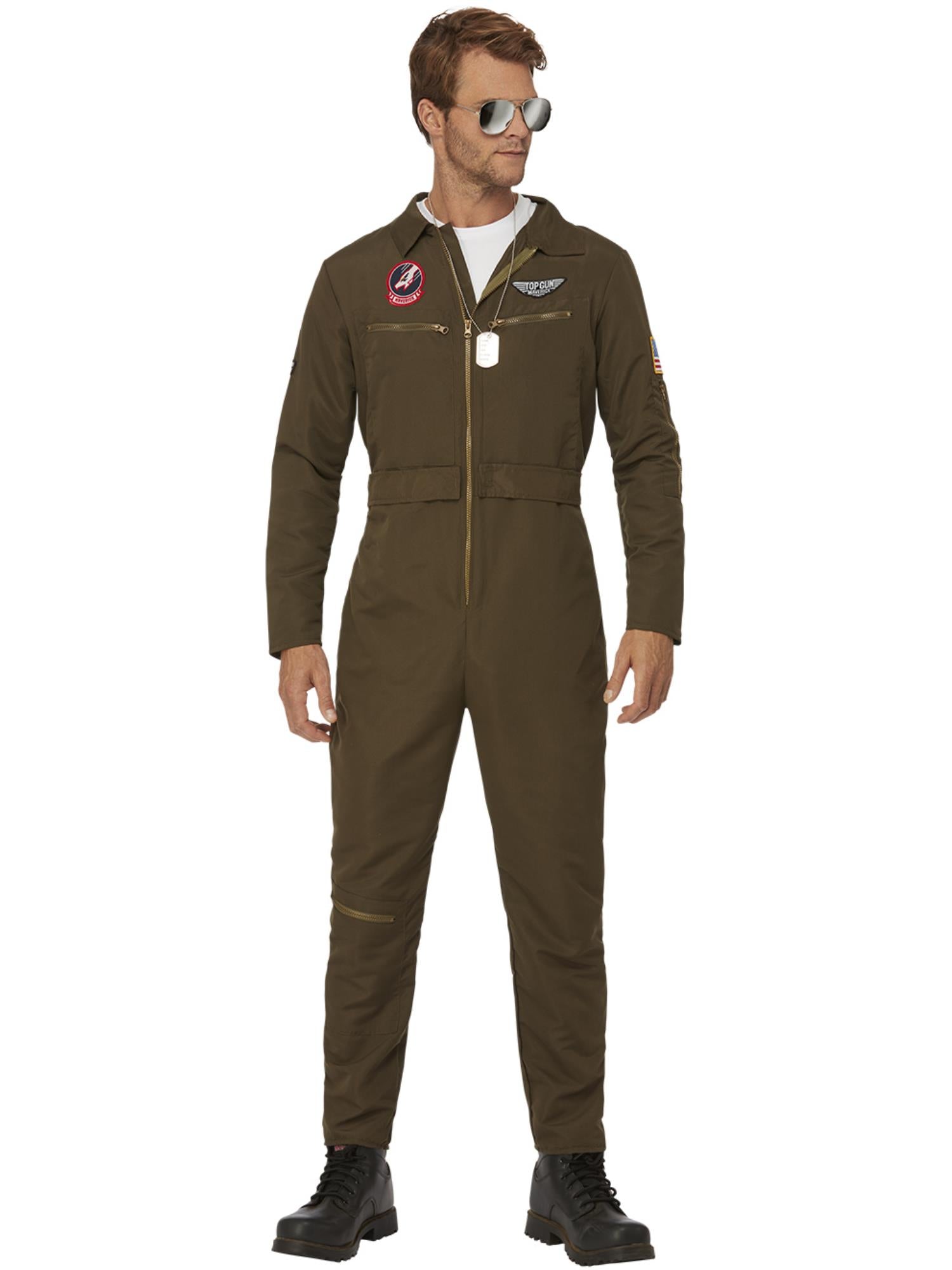 Top Gun Maverick Men's Aviator Costume, Green