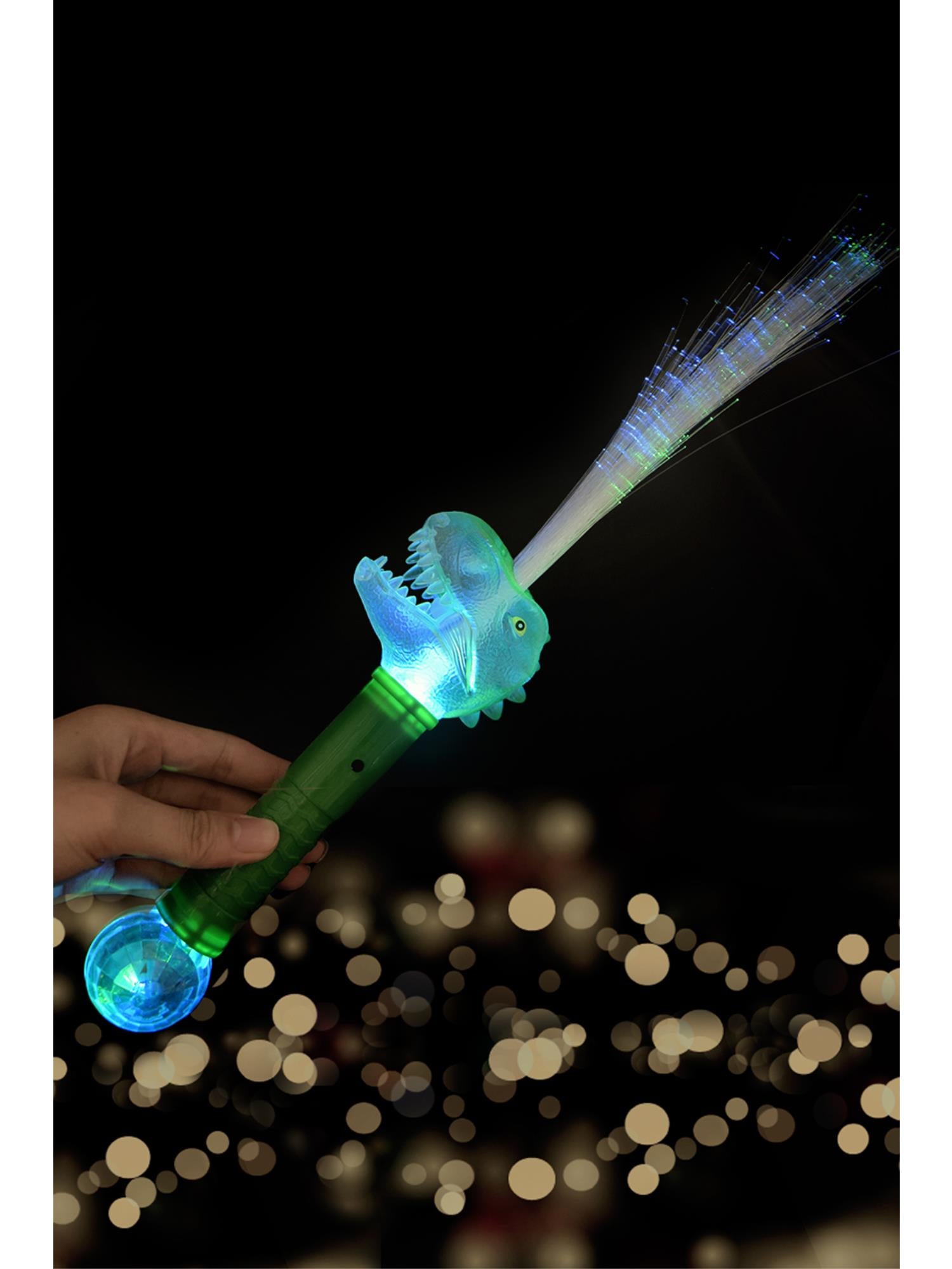 LED Light Up Glow Dinosaur Fibre Optic Wand