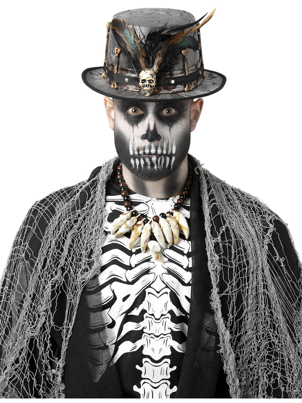 Witch Doctor Distressed Black Top Hat