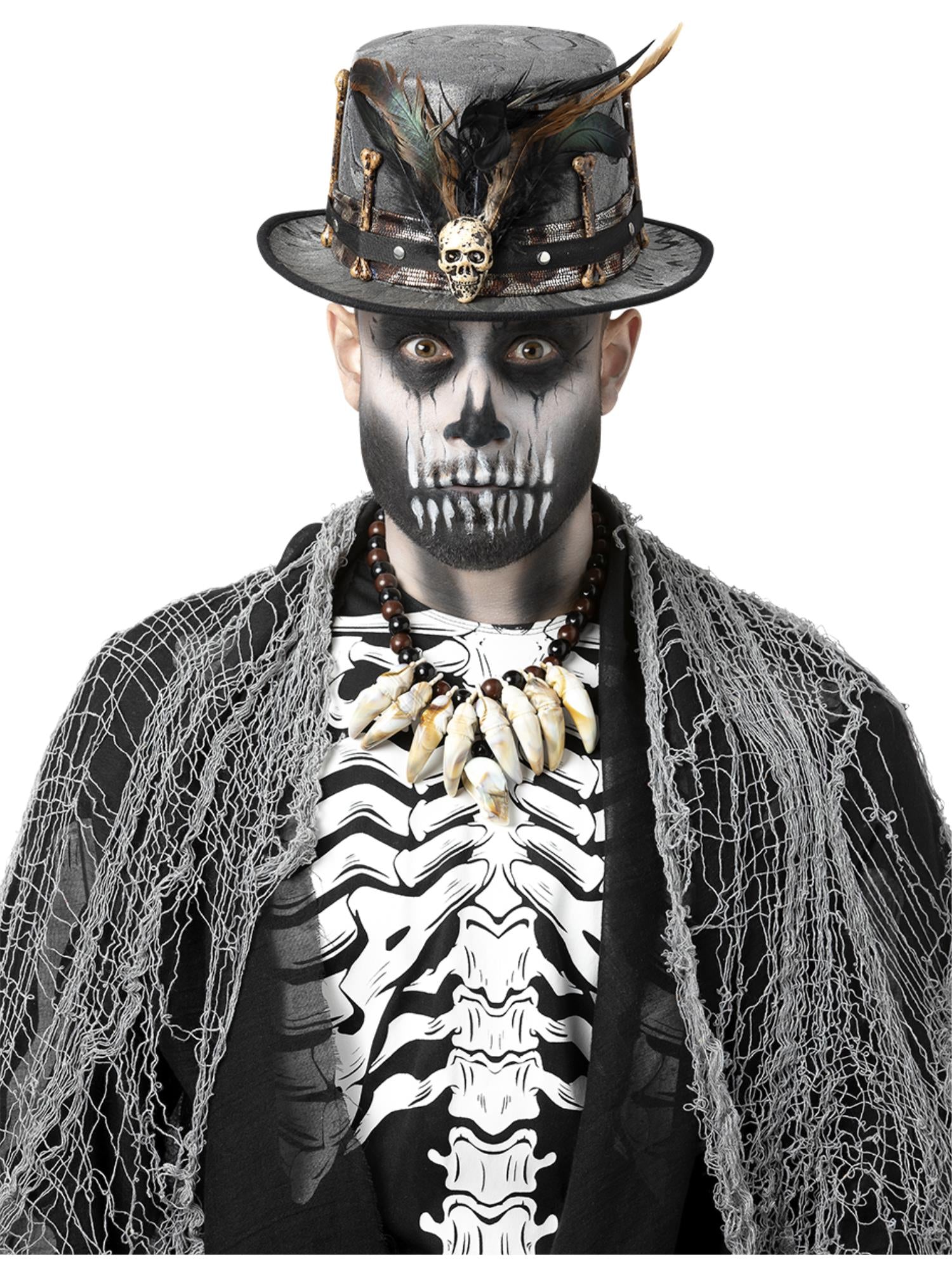 Witch Doctor Distressed Black Top Hat