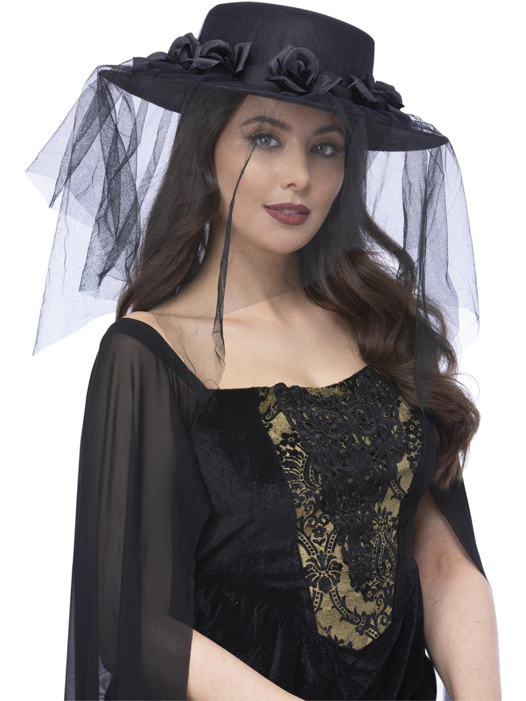 Gothic Black Widow Funeral Hat