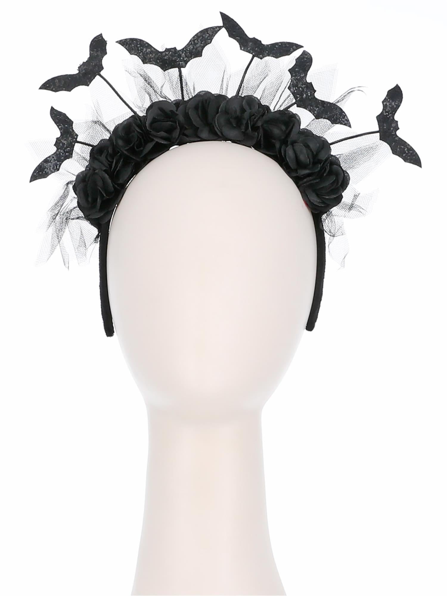 Gothic Rose & Bat Bopper Headband
