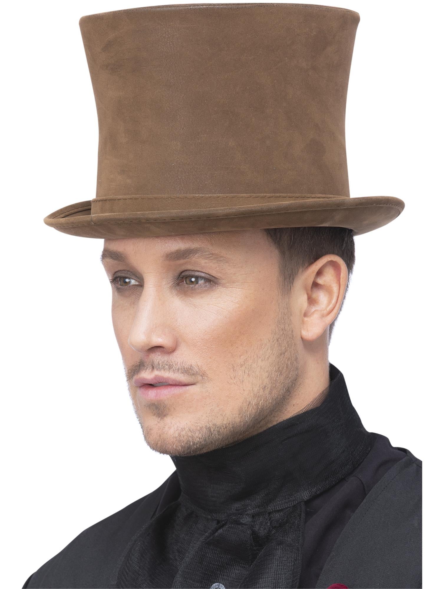 Deluxe Authentic Victorian Top Hat, Brown