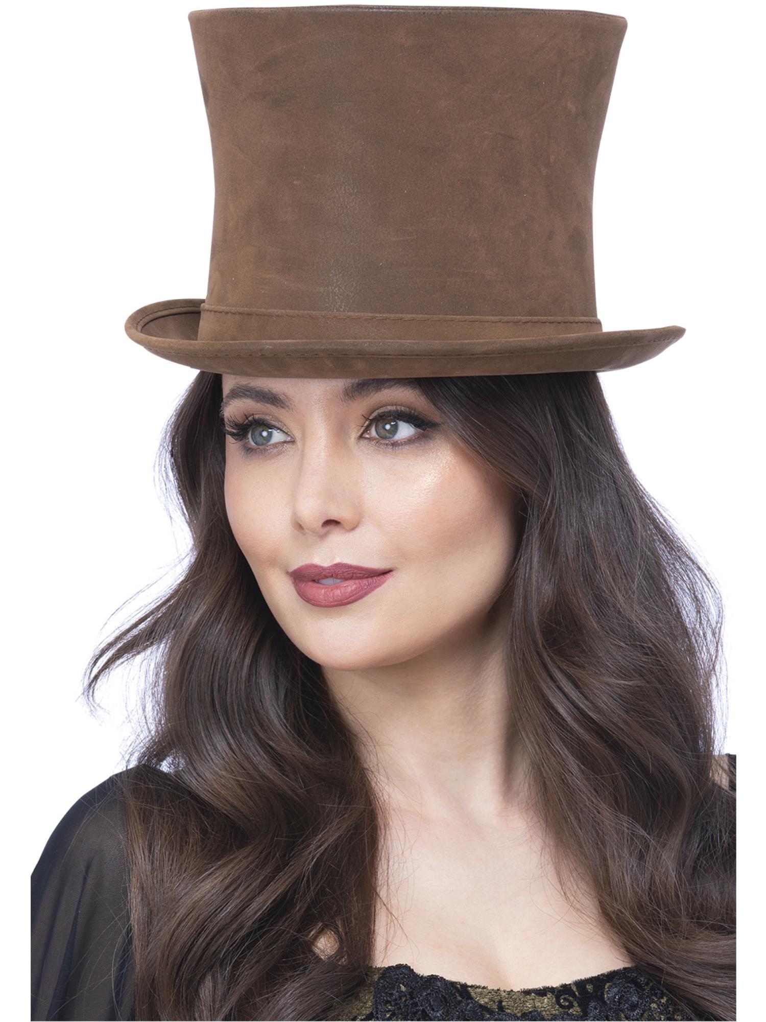 Deluxe Authentic Victorian Top Hat, Brown