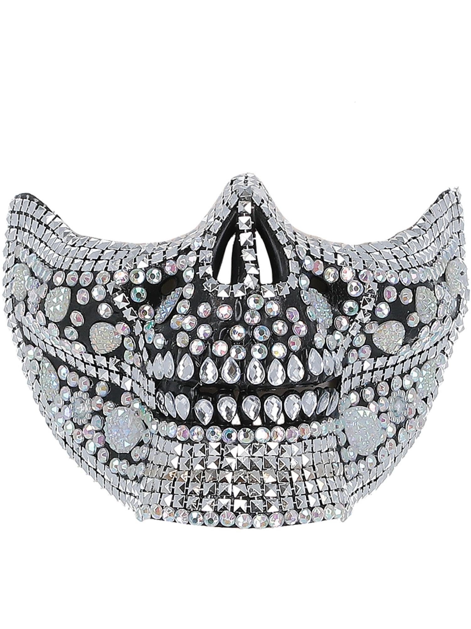 Deluxe Crystal Skull Half Face Mask