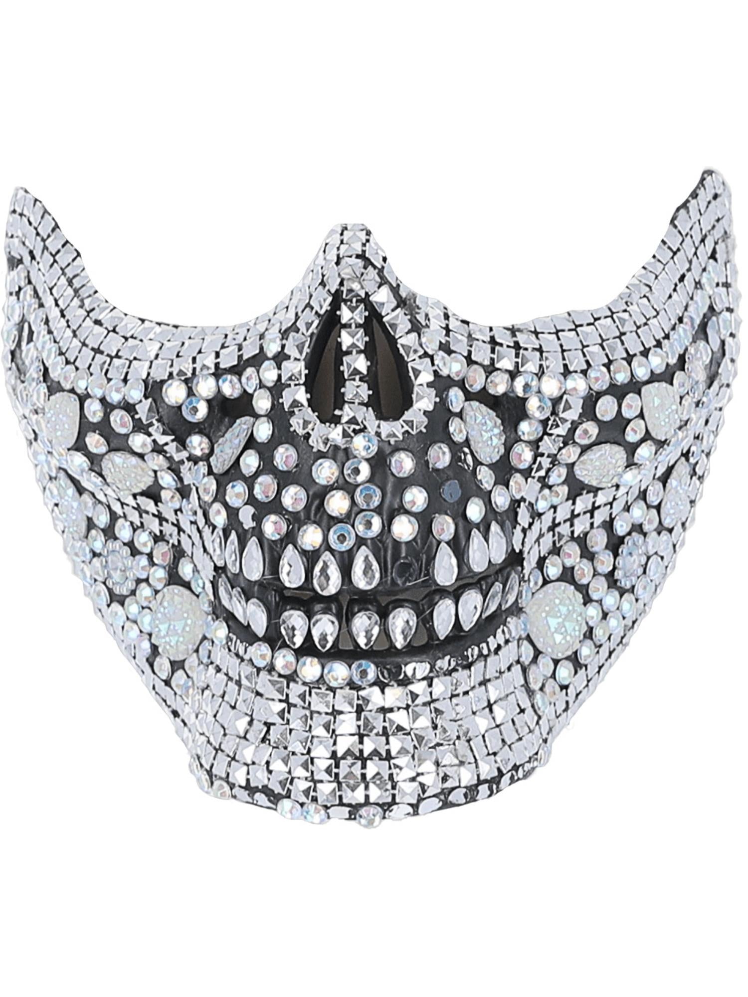 Deluxe Crystal Skull Half Face Mask