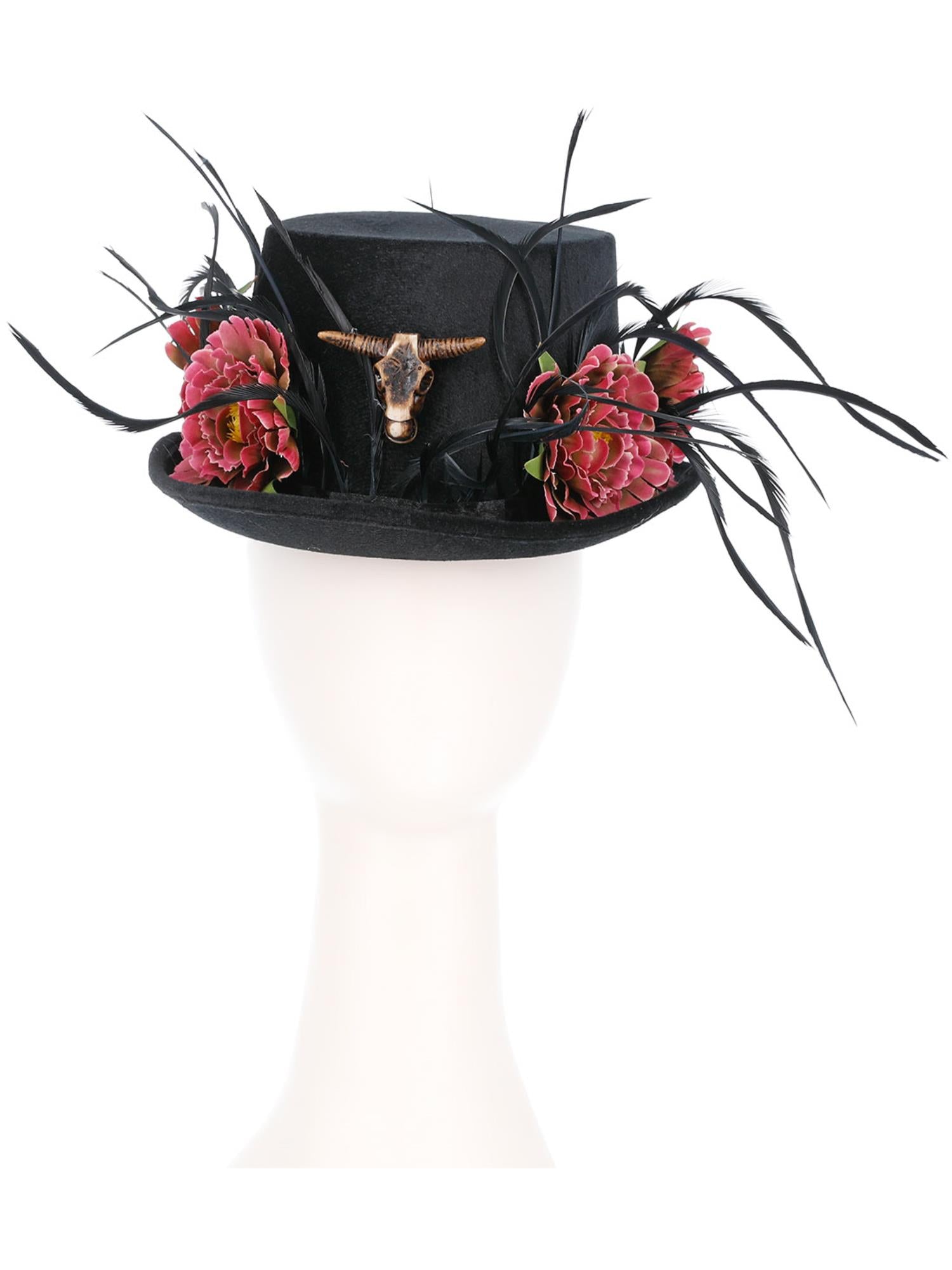 Floral Horn Top Hat