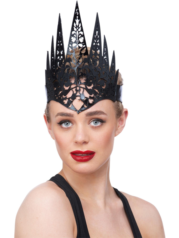 Black Filigree Queen Crown Headband