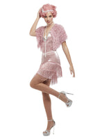 20s Vintage Pink Flapper Costume Alt1