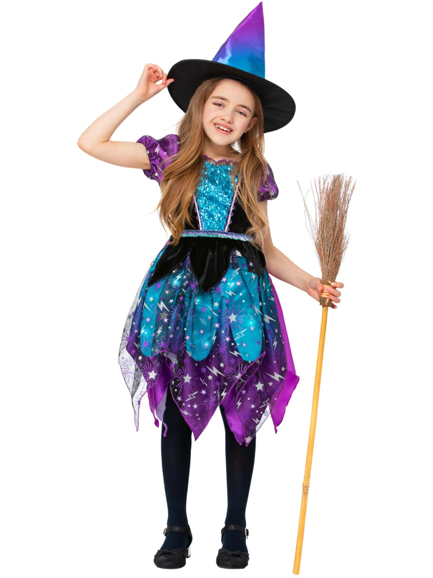 Deluxe Moon & Stars Light Up Witch Costume