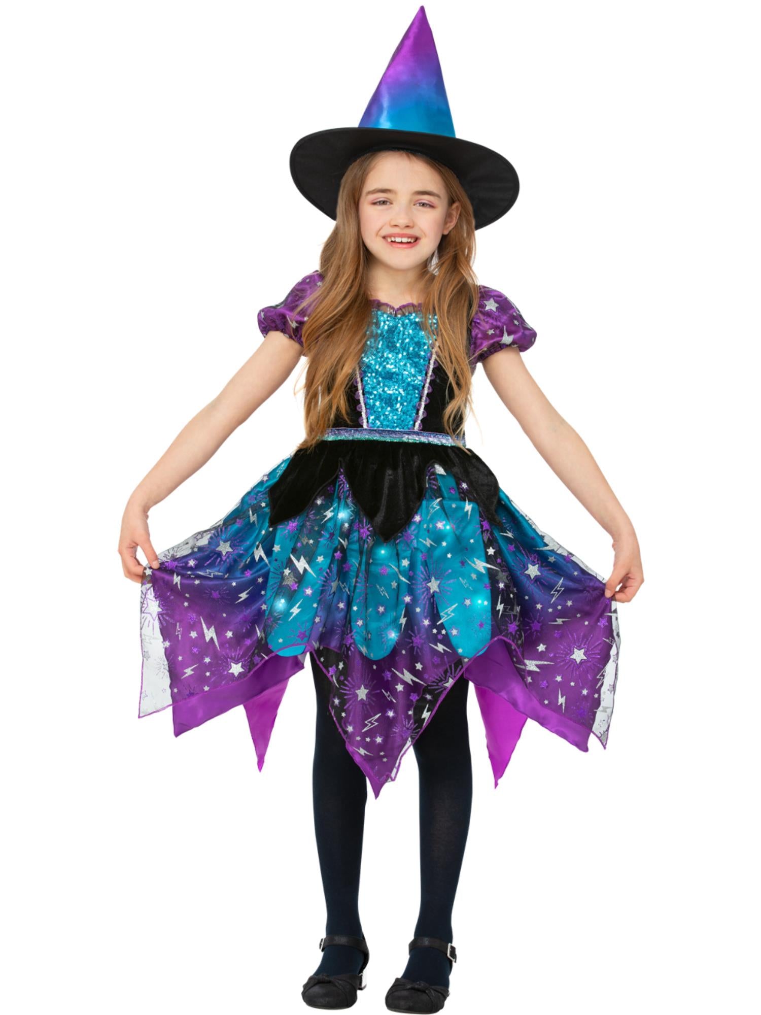 Deluxe Moon & Stars Light Up Witch Costume