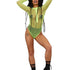 Fever Long Sleeve Zipped Bodysuit, Yellow