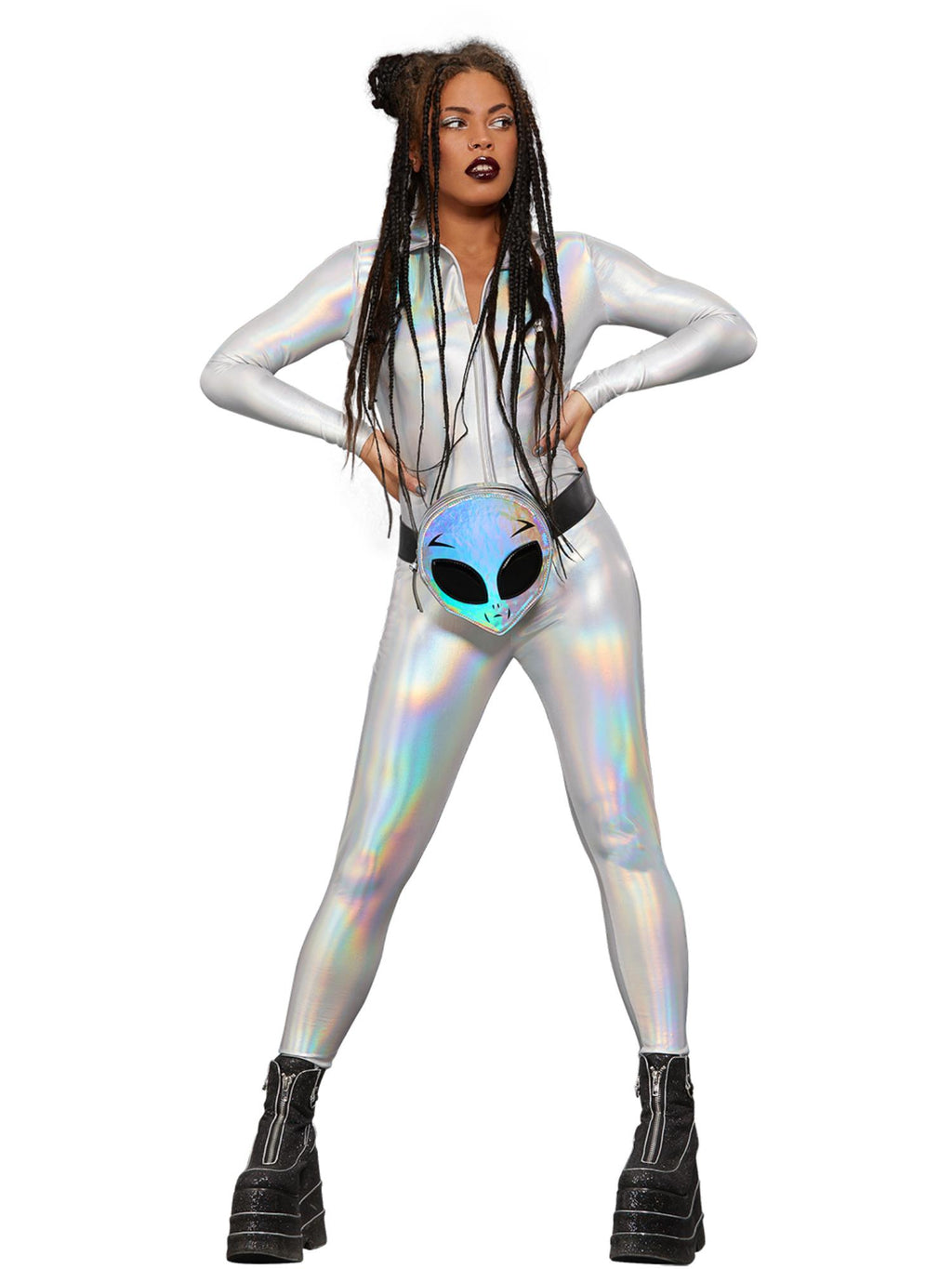Fever Miss Whiplash Mirror Holographic Costume