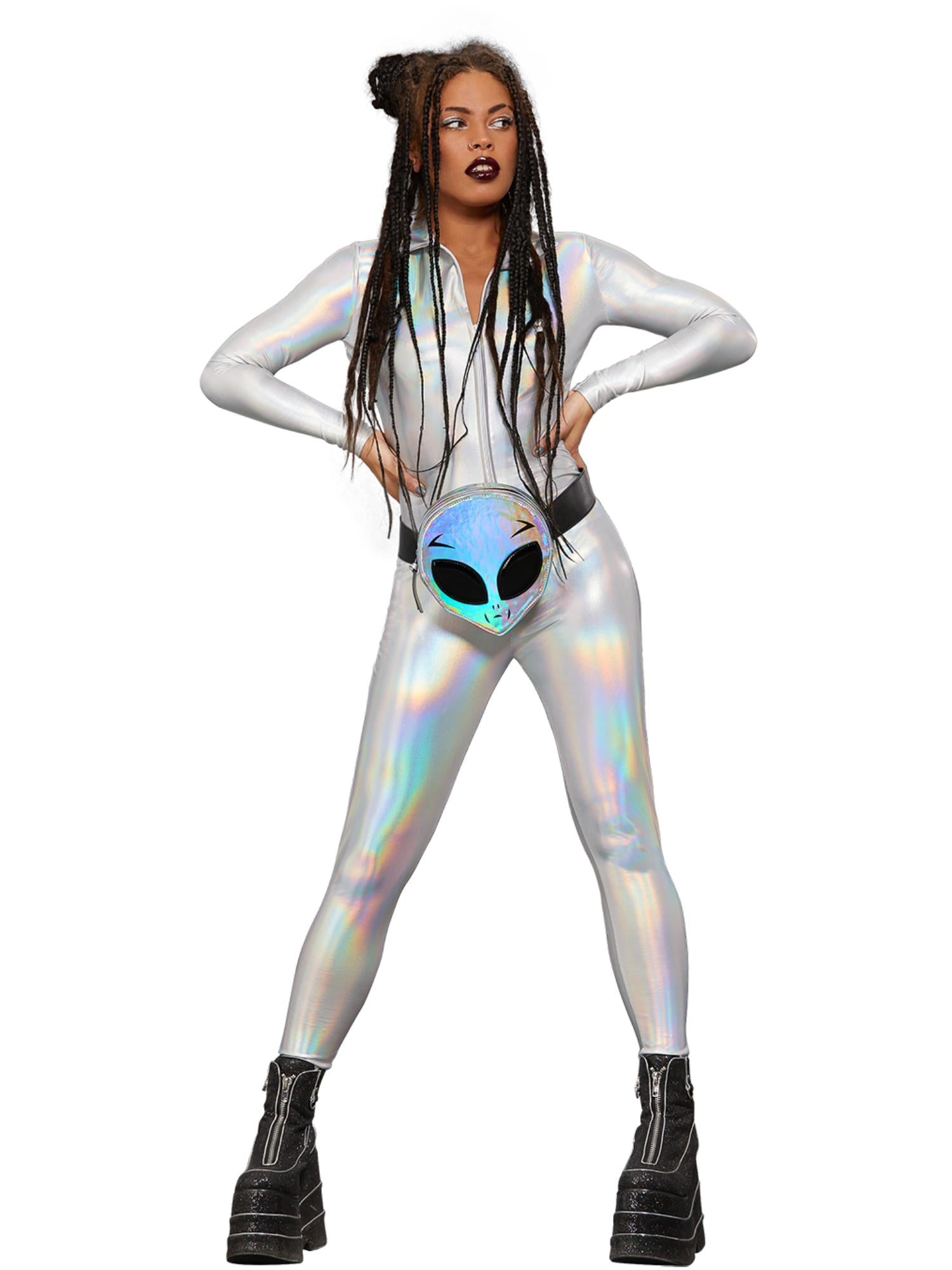 Fever Miss Whiplash Mirror Holographic Costume