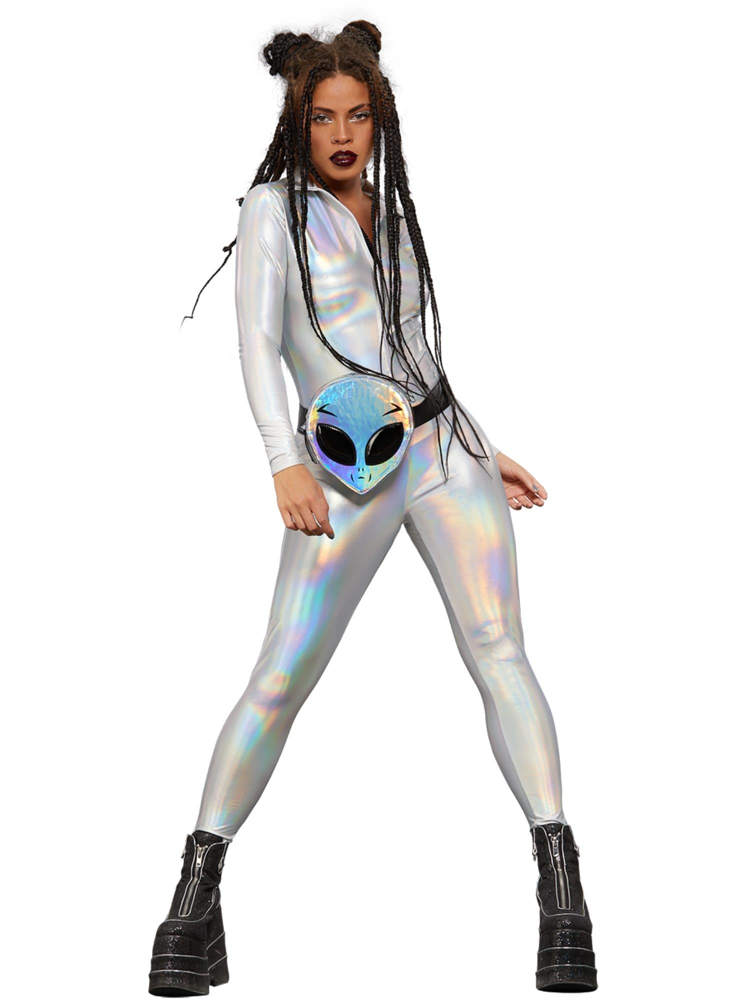 Fever Miss Whiplash Mirror Holographic Costume