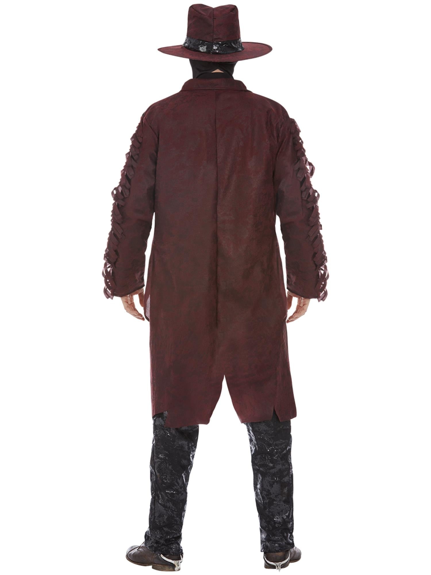 Mens Deluxe Dark Spirit Western Cowboy Costume, Burgundy