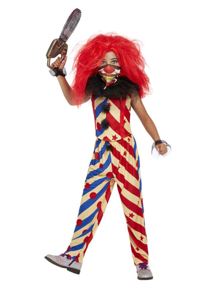 Girls Creepy Clown Costume Alt1