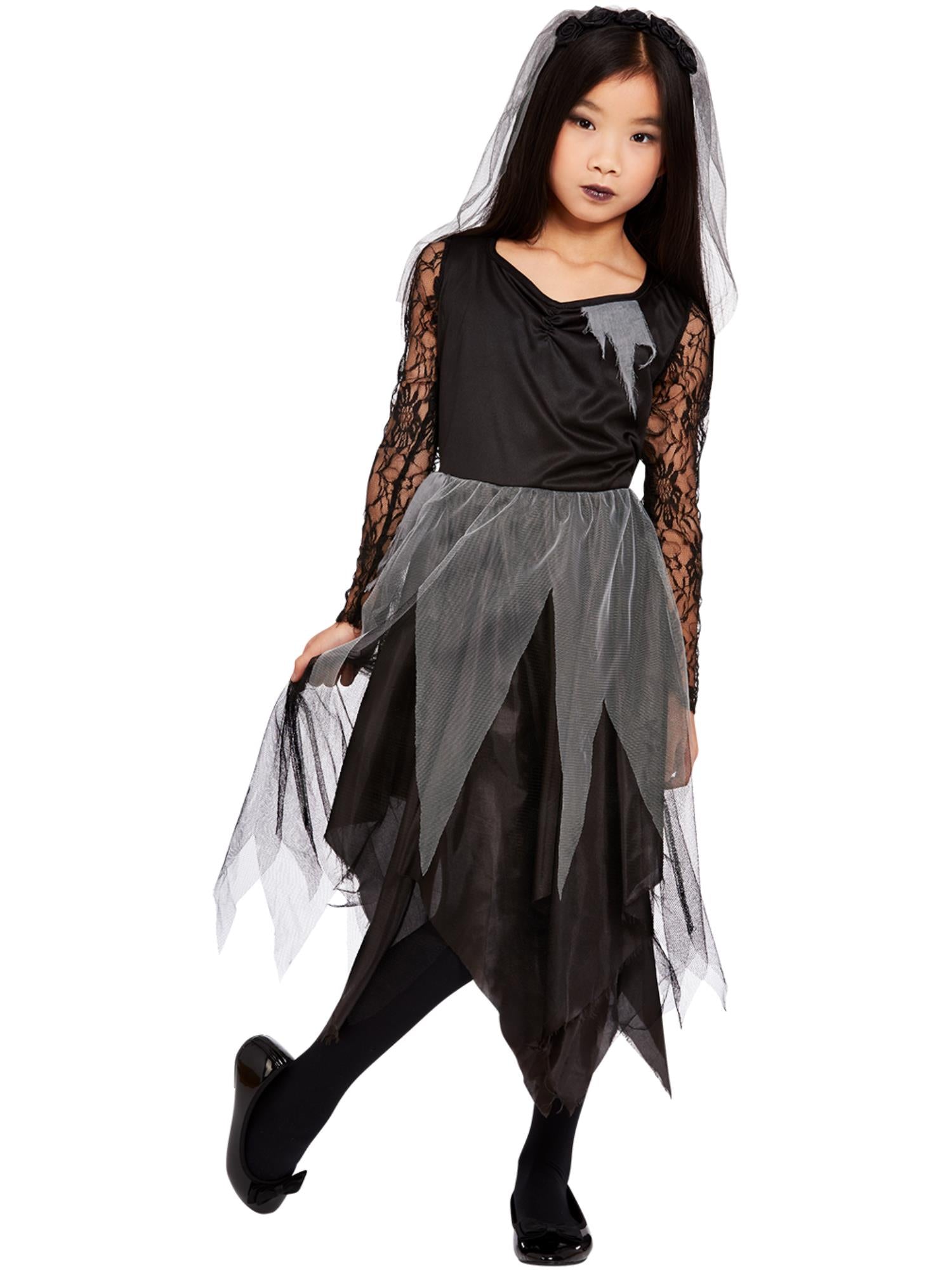 Girls Black Graveyard Bride Costume