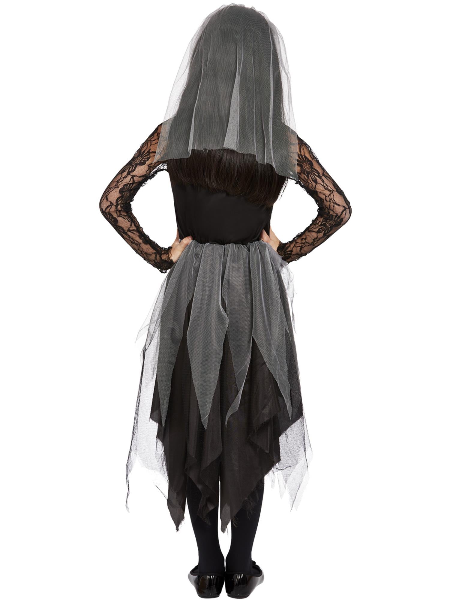 Girls Black Graveyard Bride Costume