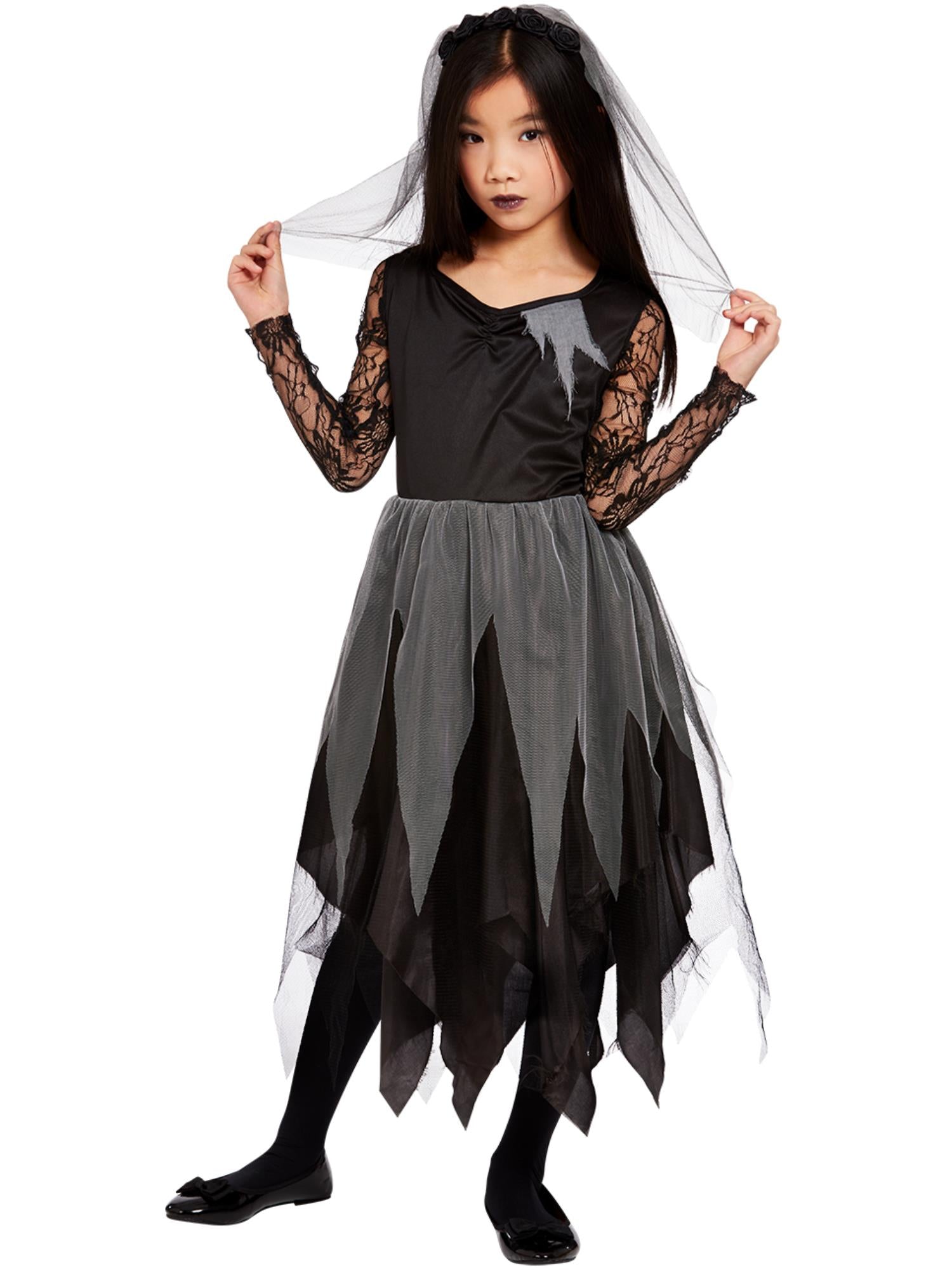 Girls Black Graveyard Bride Costume