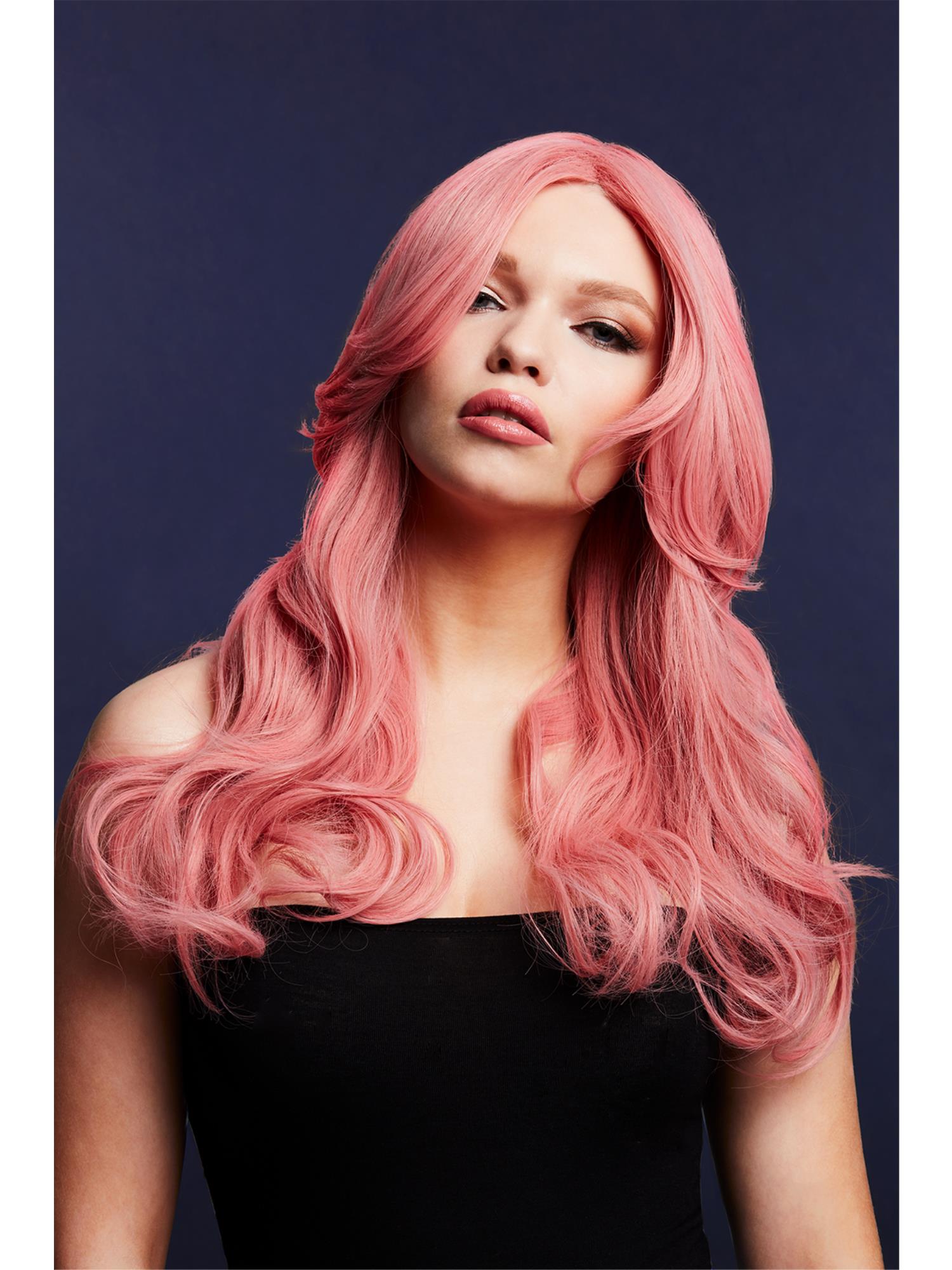 Smiffys Fever Nicole Wig, Silver Blonde, Soft Wave with Side Parting - 43534