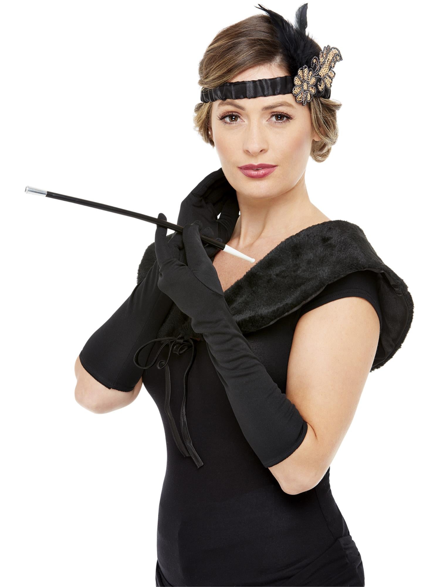 Deluxe 1920s Accessories Kit, Black & Gold