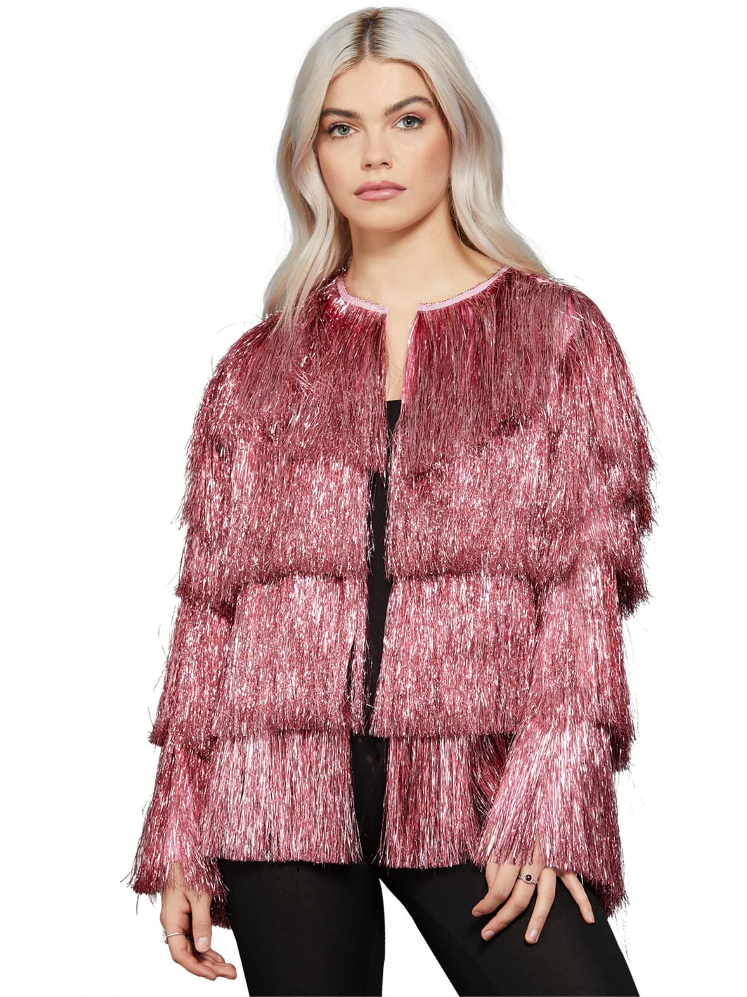 Fever Tinsel Festival Jacket, Pink