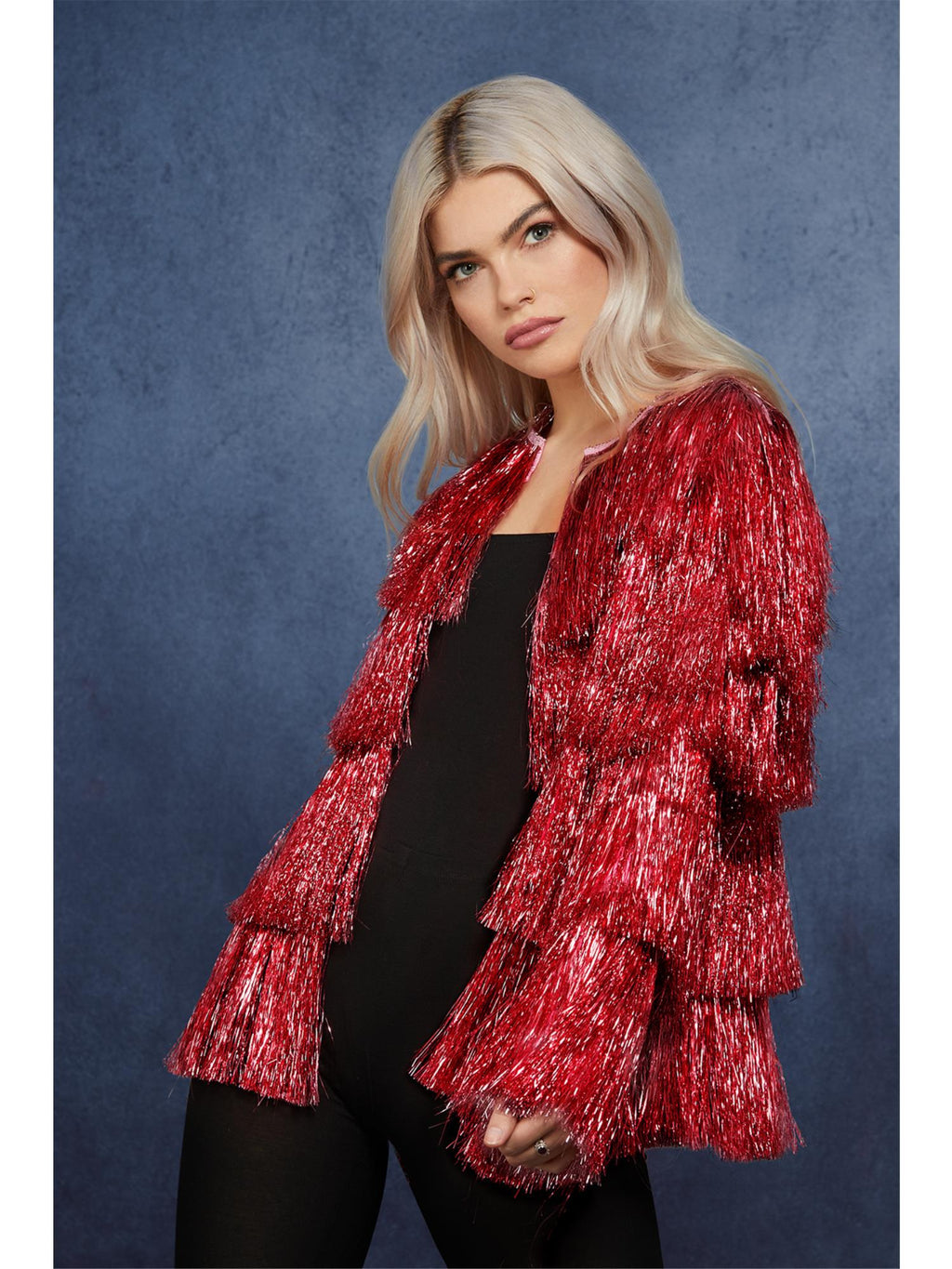Fever Tinsel Festival Jacket, Red