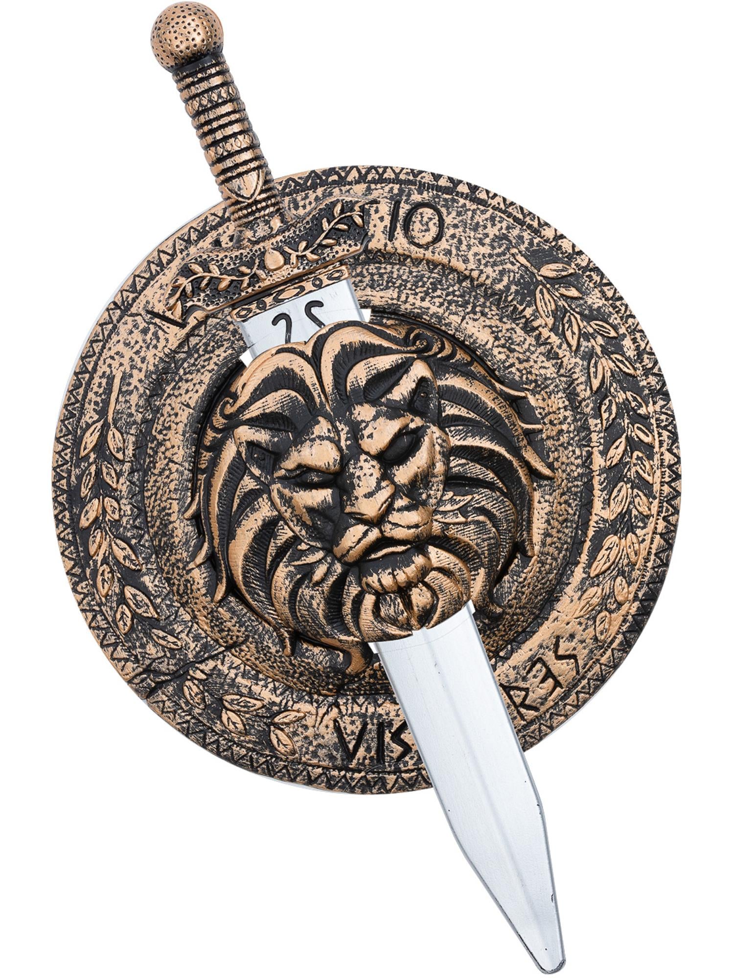 Gladiator Lion Shield 46cm & Sword 47cm
