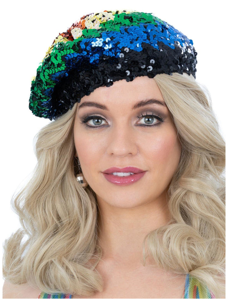 Sequin Beret, Rainbow