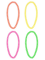 80s Neon Chain Necklaces, 4Pk