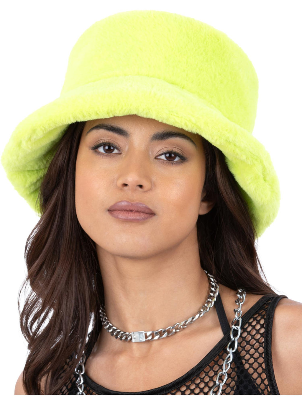 90s Green Fur Bucket Hat