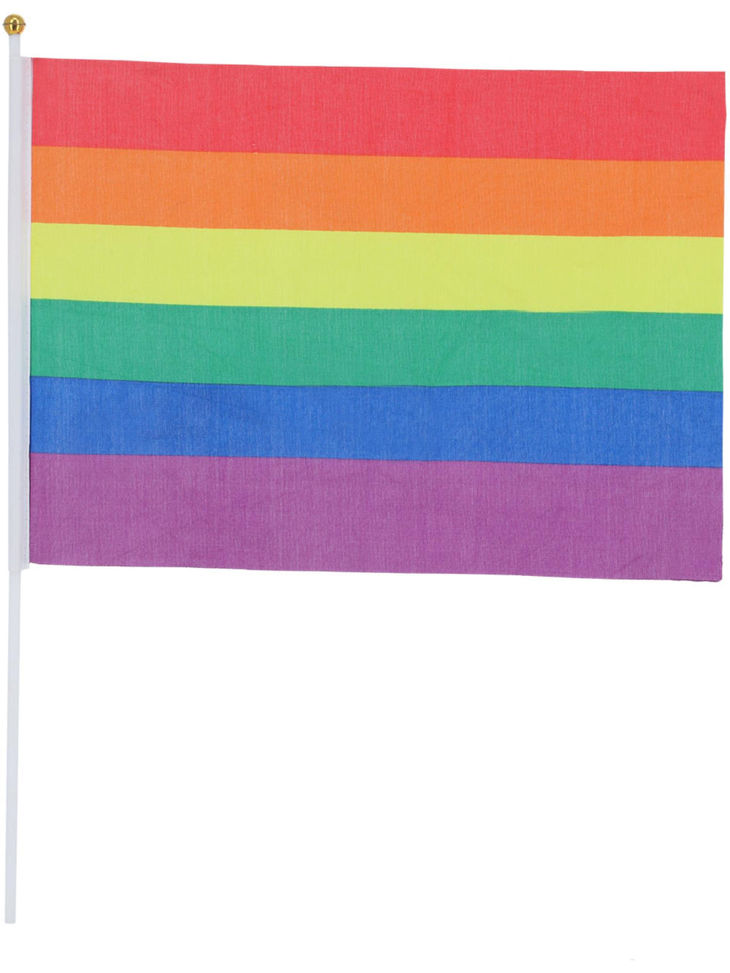 Hand Held Rainbow Flags, 45x30cm, 12Pk