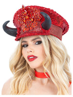 Fever Deluxe Devil Sequin Captains Hat