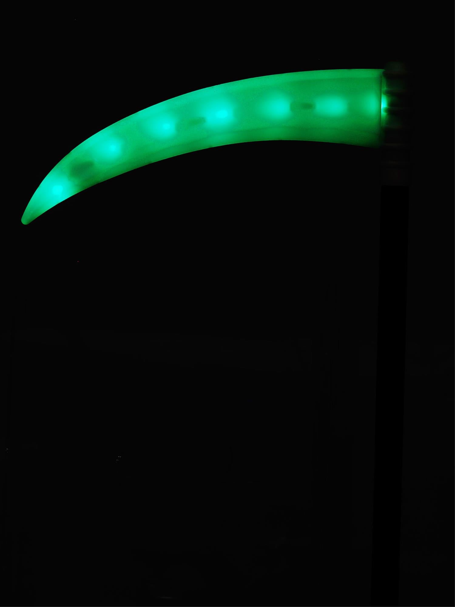 Light Up Green LED Scythe, Adjustable, 5pcs