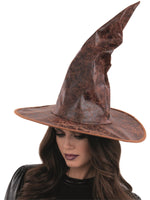 Distressed Mock Leather Wizard Hat