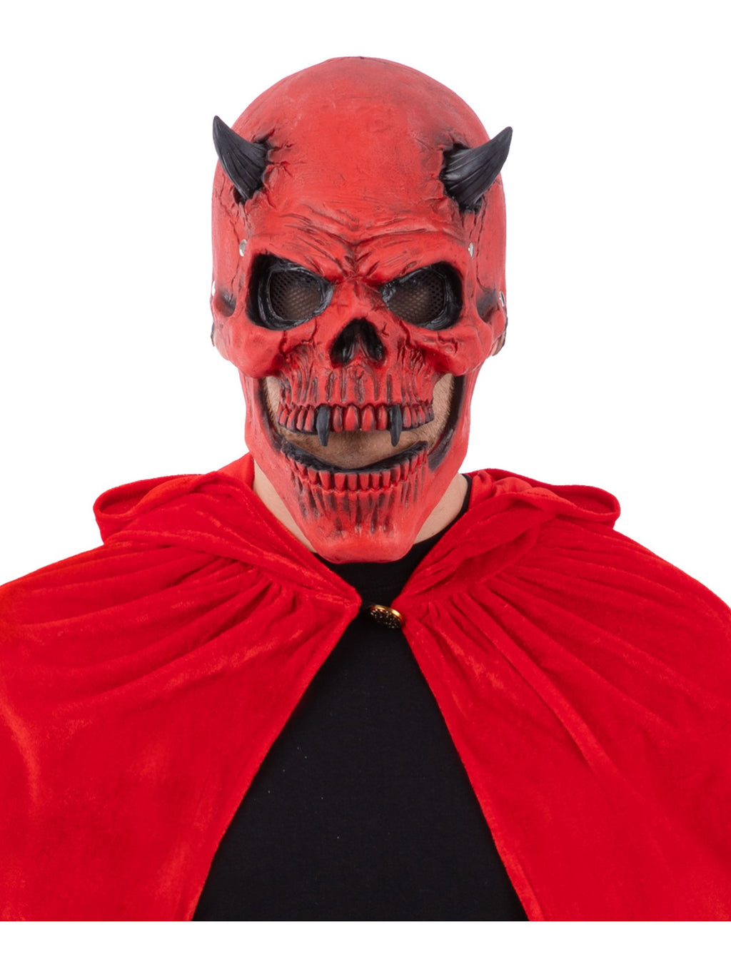 Red Devil Skull Latex Mask, with Moving Mouth