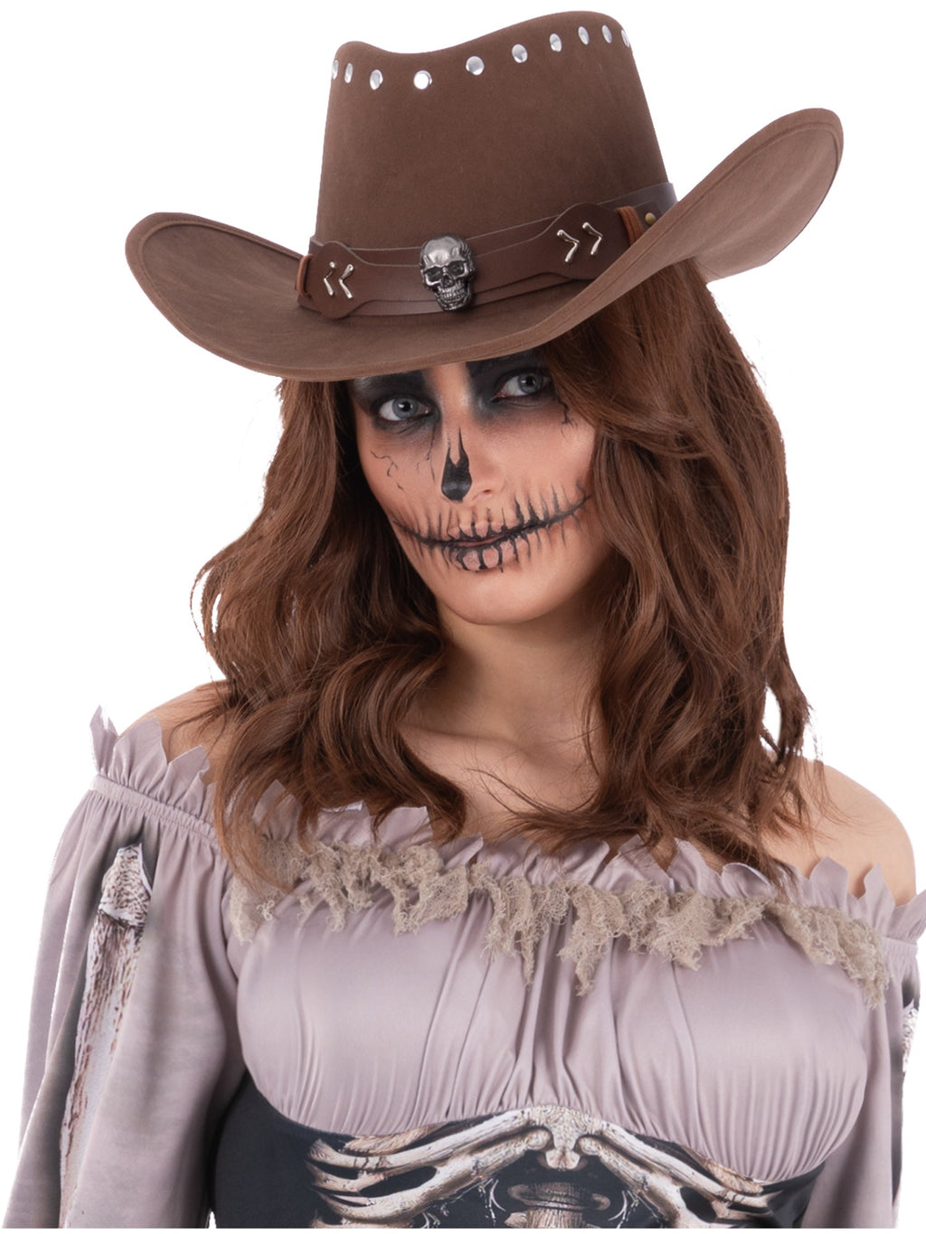 Adults Skeleton Outlaw Cowboy Hat