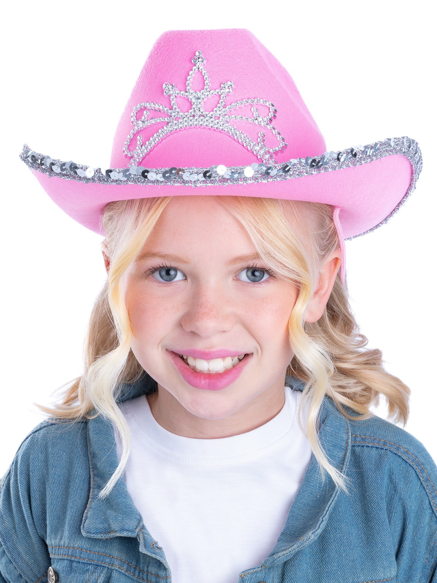 Pink Tiara Girls Cowboy Hat