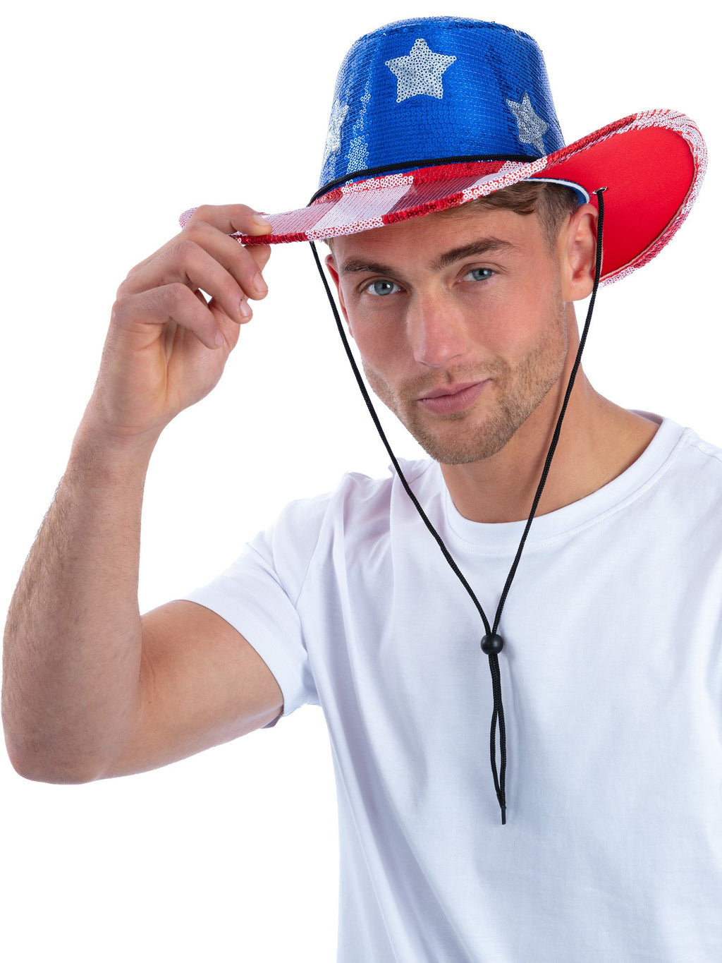 Sequin American Stars & Stripes Cowboy Hat