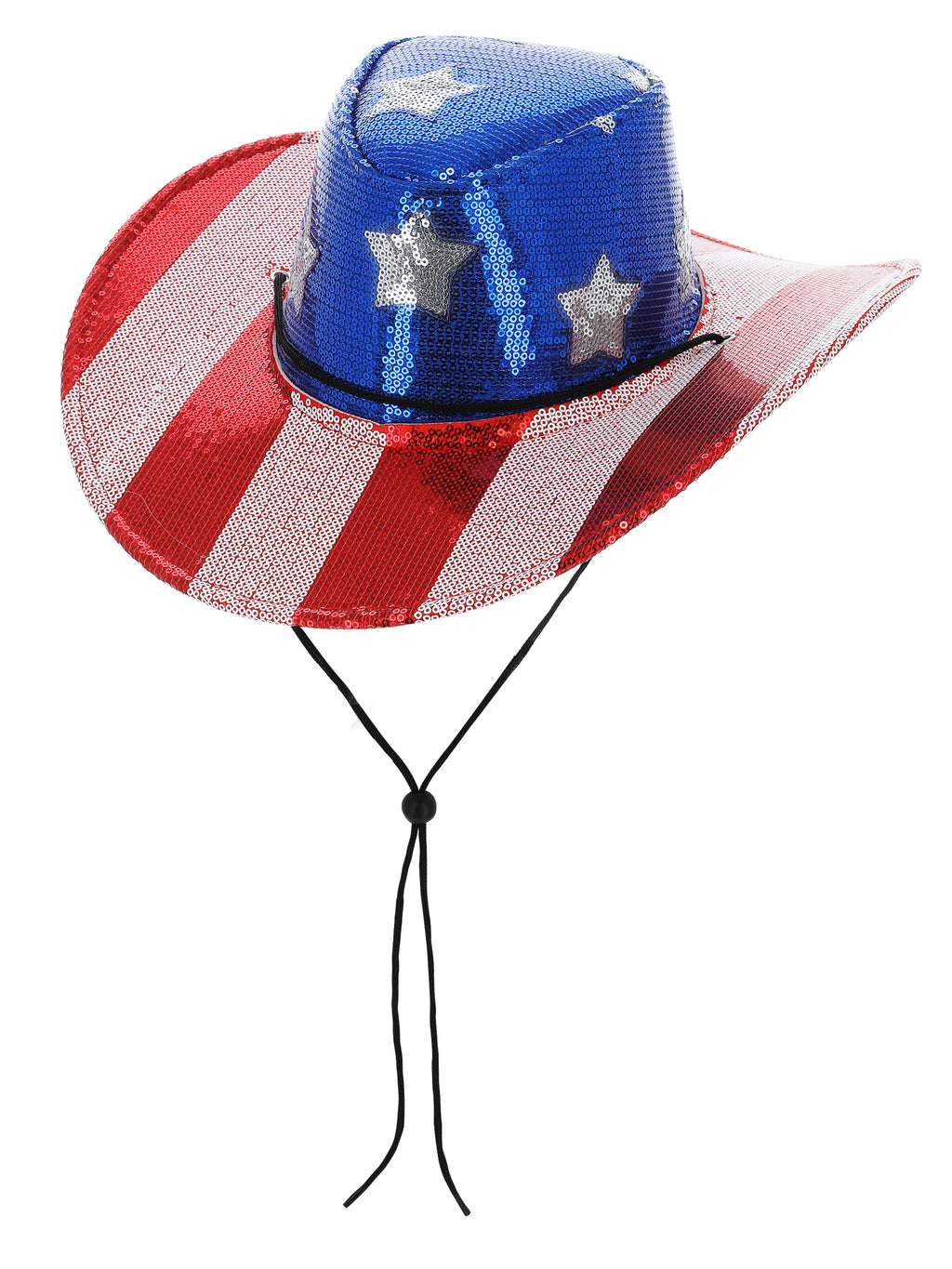 Sequin American Stars & Stripes Cowboy Hat