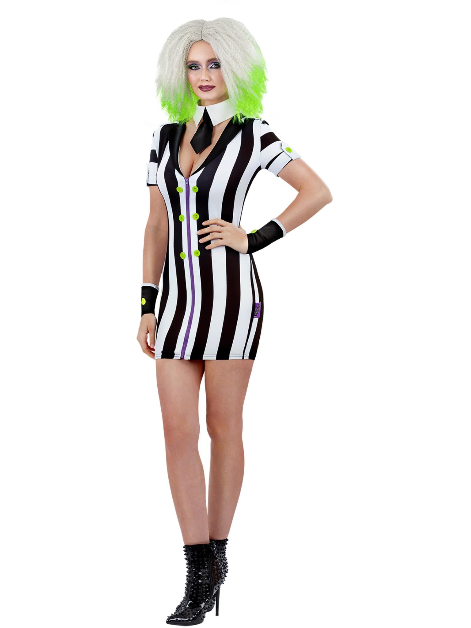 Beetlejuice Womens Shirt Dress Costume