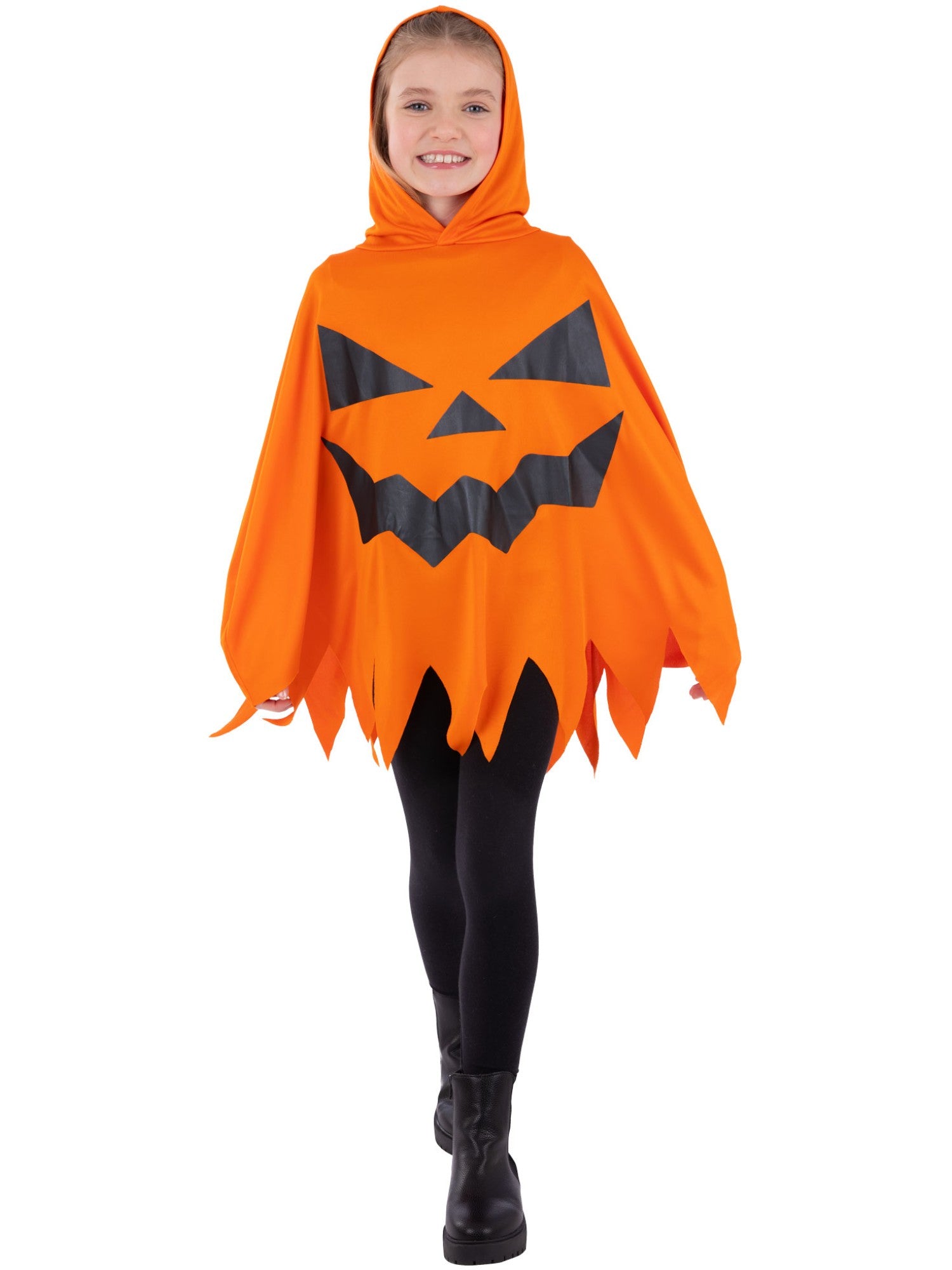 Pumpkin Poncho, Orange, Kids