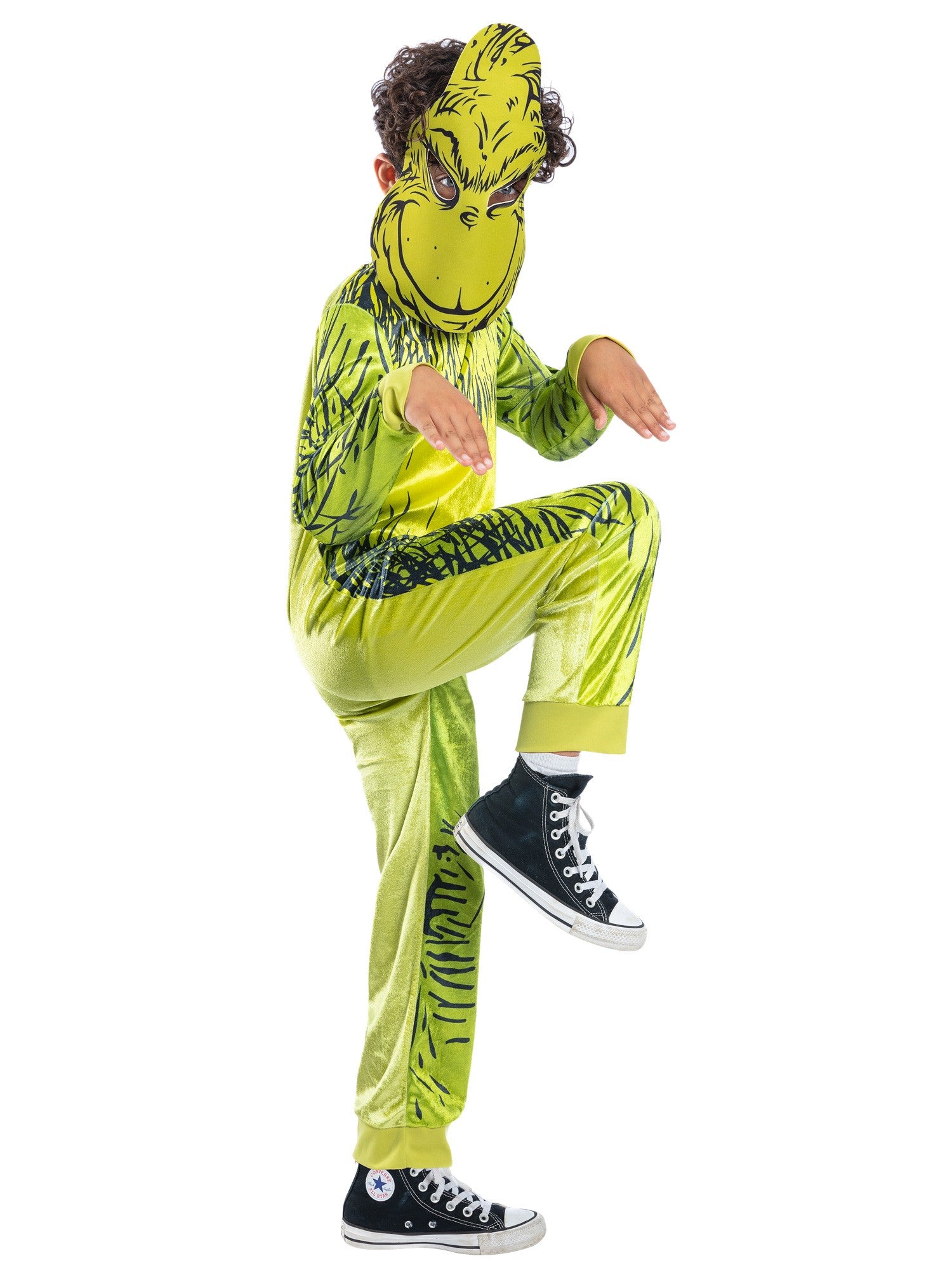 Dr Seuss The Grinch Kids Costume Jumpsuit & Mask