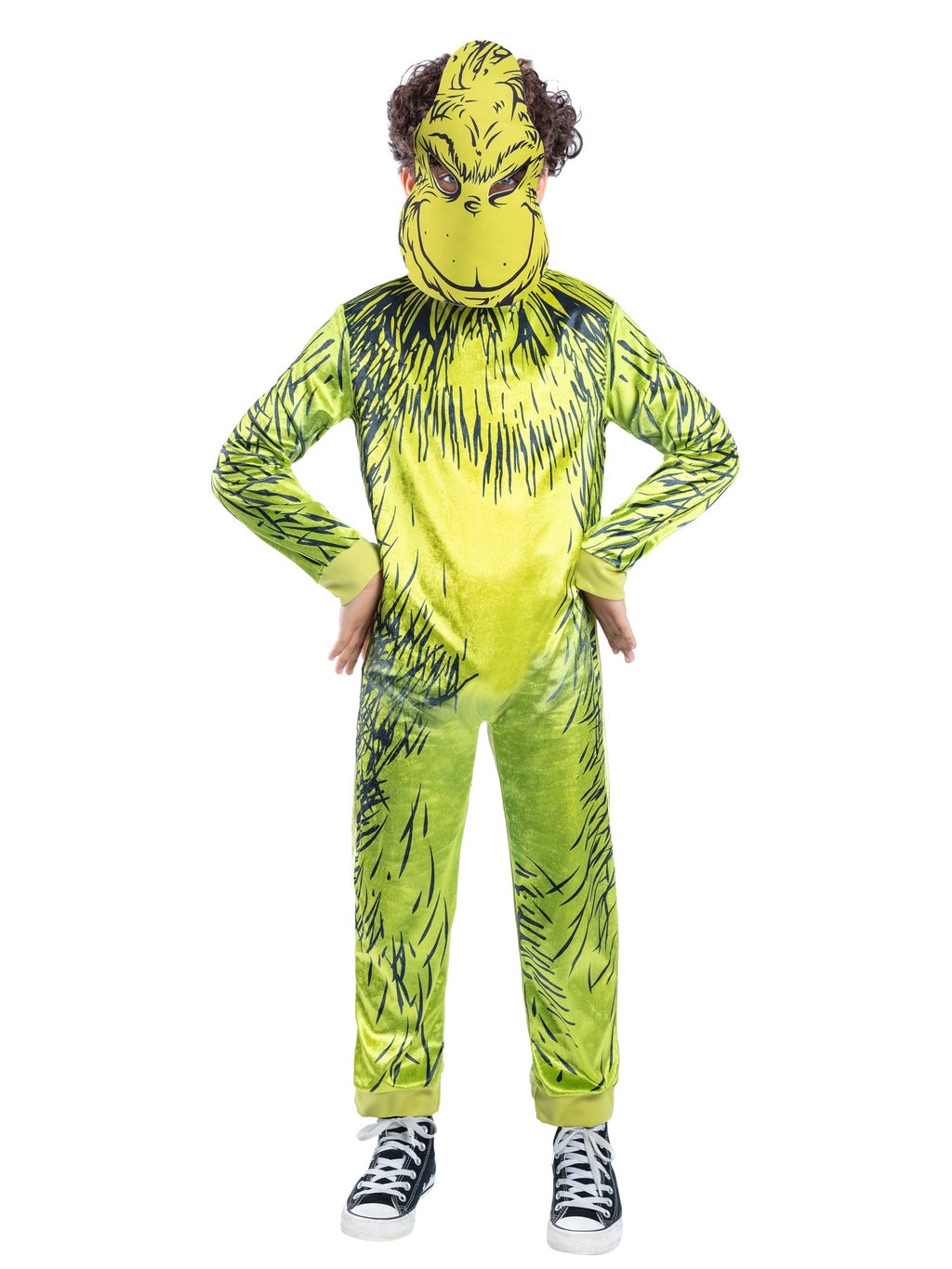 Dr Seuss The Grinch Kids Costume Jumpsuit & Mask
