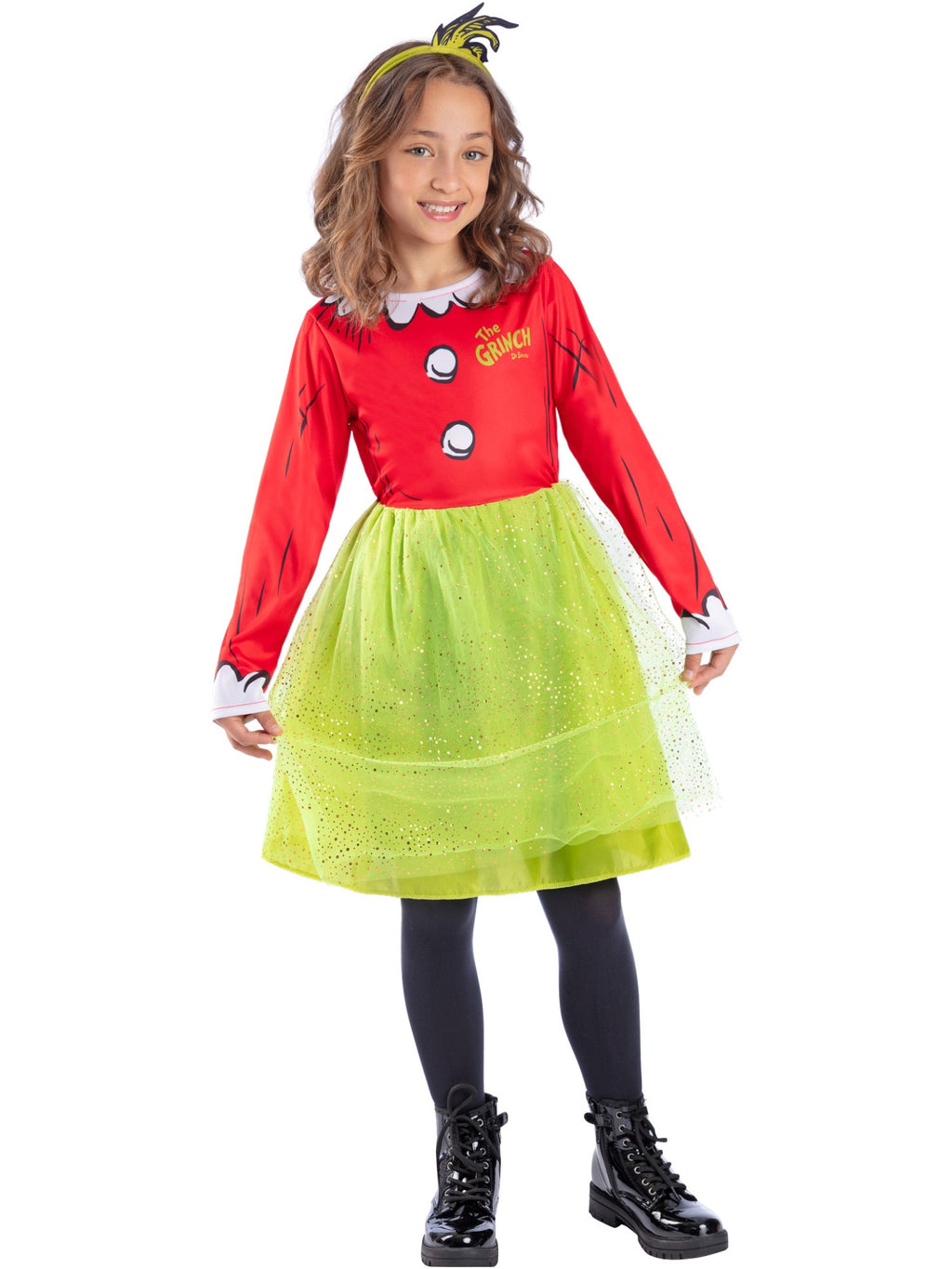 Dr Seuss The Grinch Santa Girls Costume