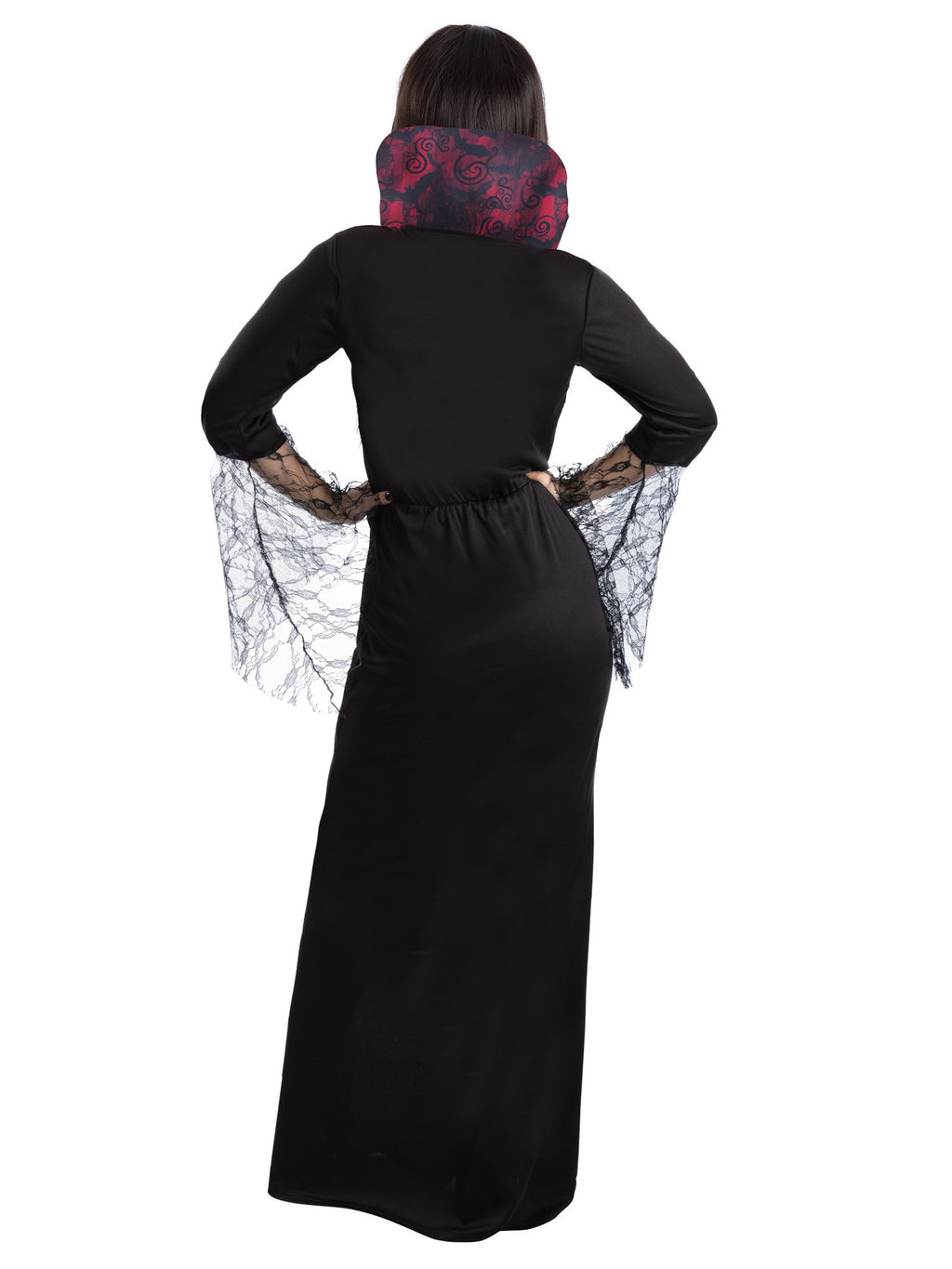 Vampiress Costume with Dress & Attached Collar