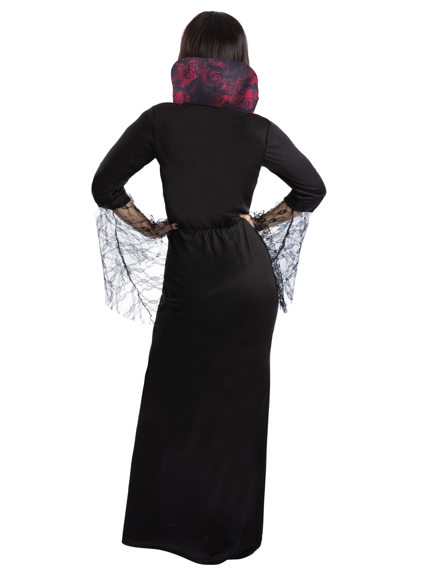 Vampiress Costume with Dress & Attached Collar