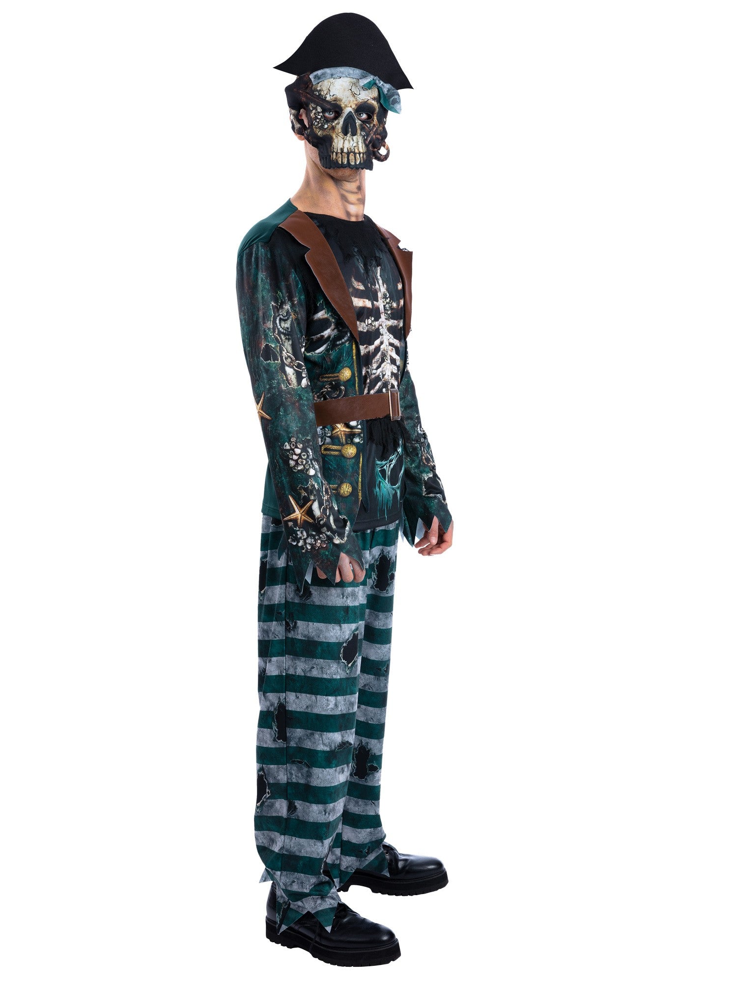 Pirate Captain Skeleton Mens Costume
